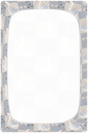 ALAZA Swan Farm Grey Buffalo Plaid Crib Sheets for Boys and Girls