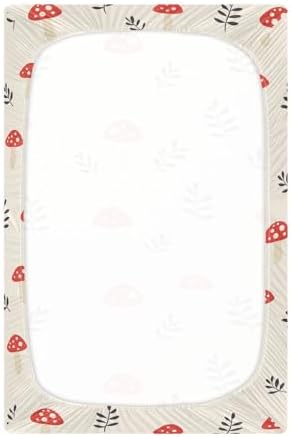 Wassud Mushrooms Pattern Crib Sheets 28x52 Inch
