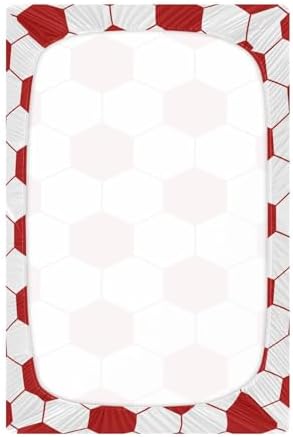 KICPOAY Red White Soccer Ball Crib Sheets for Baby Toddler