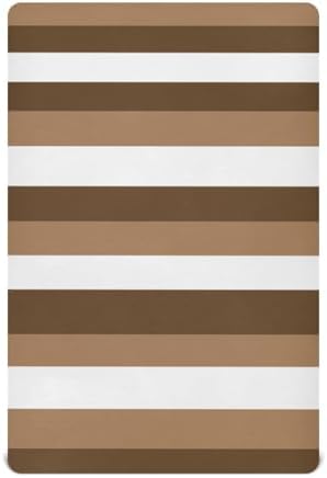 KICPOAY Fitted Crib Sheets with Brown White Stripes for Baby Toddler 1