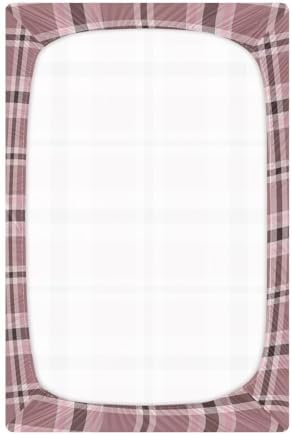 Plaid Pink Stretchy Crib Sheets for Baby Toddler