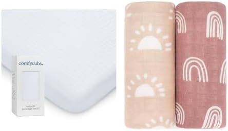 Comfy Cubs Muslin Swaddle Blankets - Pack of 2 1