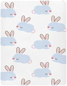 KICPOAY Fitted Crib Sheets with Cartoon Rabbits