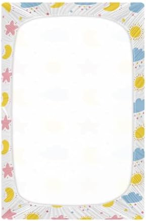 Cute Moon Cloud Star Sun Crib Sheet 52x28in