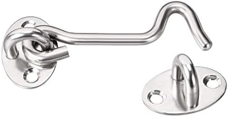 SHAUNI Hook and Eye Latch Gate Bolt Hook 3 Inch Door Swivel