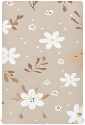 ALAZA Daisy Flower Boho Crib Sheets for Girls and Boys