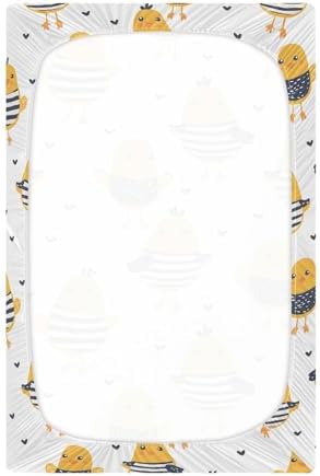ALAZA Seamless Pattern Chicken Crib Sheets for Newborns