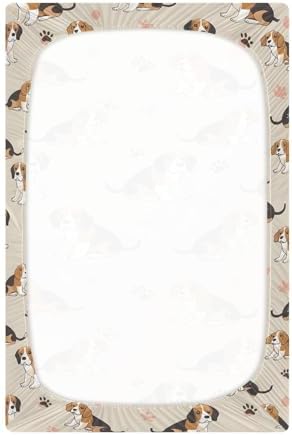 ALAZA Beagle Crib Sheets for Baby Girls and Boys