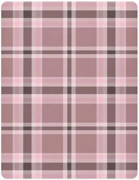 Plaid Pink Stretchy Crib Sheets for Baby Toddler