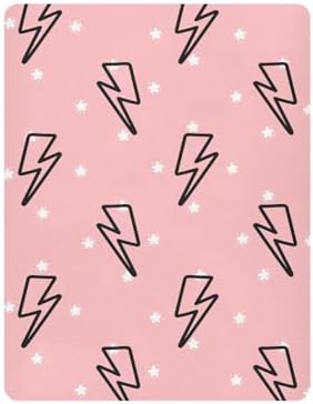 KICPOAY Doodle Lightning Bolt Star Crib Sheets 39x27in