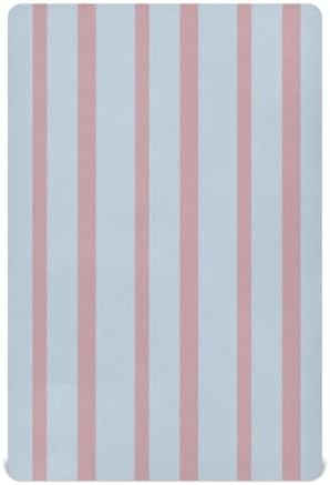 Gbjiemia Pink Blue Stripe Crib Sheets for Neutral Bassinet