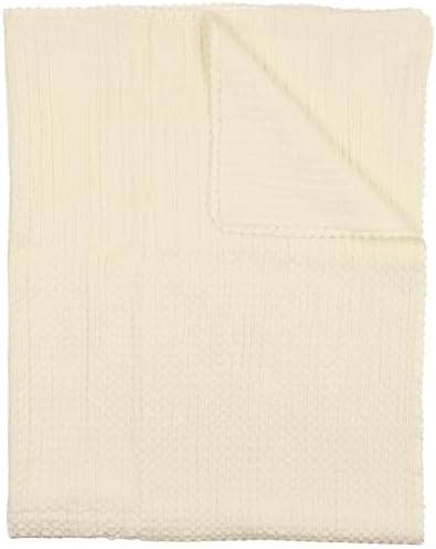 Woven Waffle Baby Blanket with Lace Trim - 35x45 Cream 100 Cotton