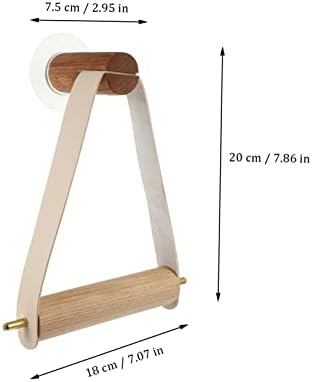 QUMIIRITY Wooden Leather Paper Towel Holder Wall Mount 1