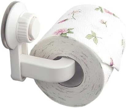 Suction Cup Toilet Paper Holder Wall Mounted Rustproof Multifunctional