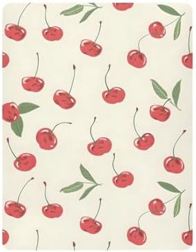 ALAZA Phone Wallpaper Cherry Printed Crib Sheets for Boys and Girls