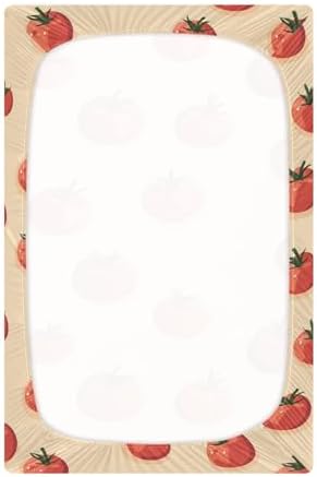 Wassud Red Tomatoes Crib Sheets 27x39 Inch Pack and Play Sheets
