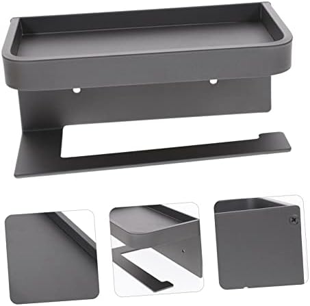HOMSFOU Wall-Mounted Toilet Paper Holder with Shelf