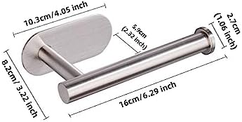 Silvery Adhesive Toilet Paper Holder with Extra Nano Tape