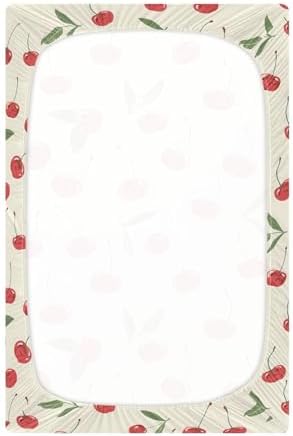 ALAZA Phone Wallpaper Cherry Printed Crib Sheets for Boys and Girls