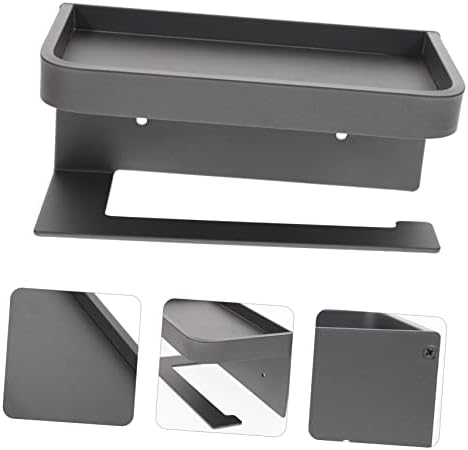 HOLIDYOYO Wall-Mounted Toilet Paper Holder with Shelf and Storage
