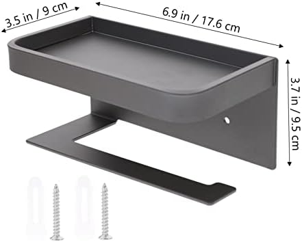 ORFOFE Wall-Mounted Toilet Tissue Holder with Shelf