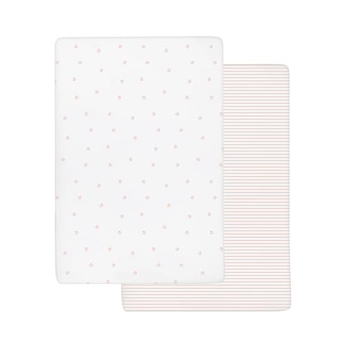 Elys Co Crib Sheets 2 Pack Pink Tulip Design