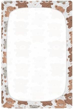 ALAZA Cute Teddy Bear Crib Sheets for Girls and Boys