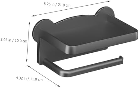 ETHZZLE Toilet Paper Holder with Shelf Wall Mount Dual Convenience