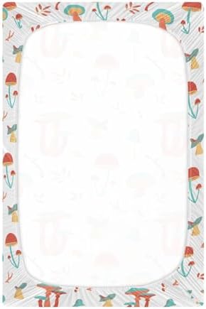 KICPOAY Autumn Forest Mushrooms Crib Sheets for Baby