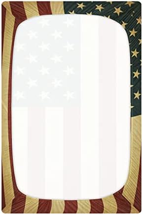 ALAZA USA Vintage American Flag Crib Sheets