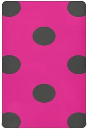 Hot Pink Polka Dots 52x28 Crib Sheets