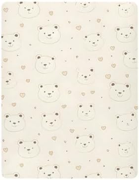 Wassud Cute Bear Crib Sheets Breathable Pack and Play Fitted 27x39 Inch