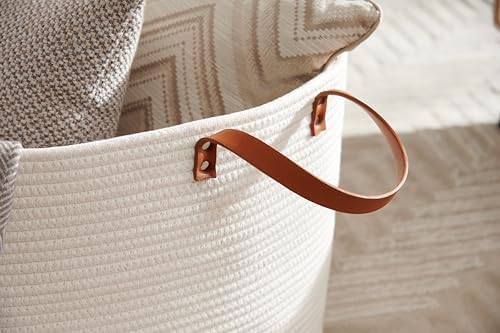 Luxury Little Extra Large Cotton Woven Nursery Basket with Handles 1