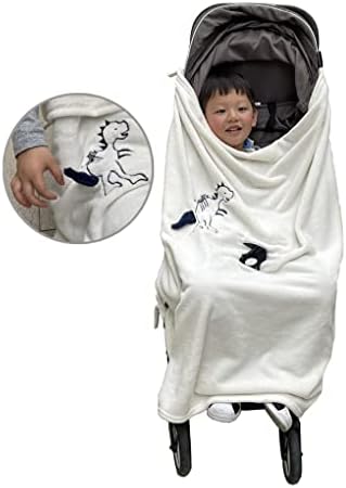 CozyMe Stroller Blanket with Sun-Shade and 3D Dino