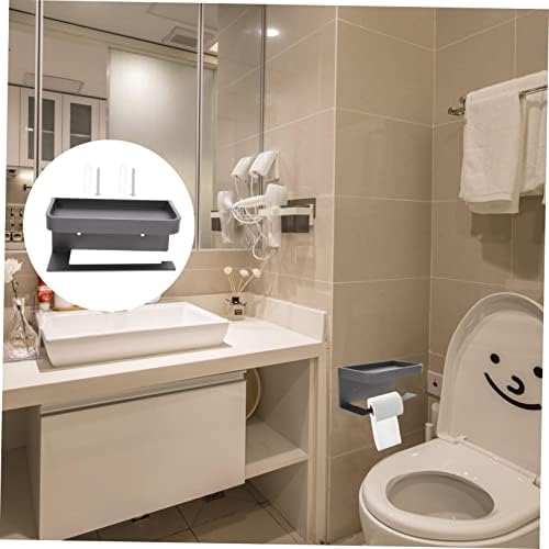 ORFOFE Wall-Mounted Toilet Tissue Holder with Shelf