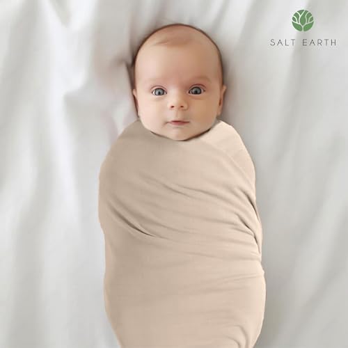 Salt Earth Organic Cotton Swaddle Blanket 2 Pack 47x47 Inch GOTS Certified
