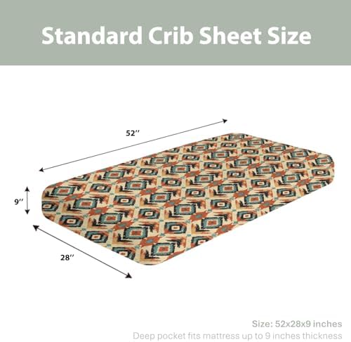 Native American Tribal Totem Baby Crib Sheets 28x52