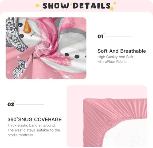 Wassud Snowman Disco Crib Sheets Set