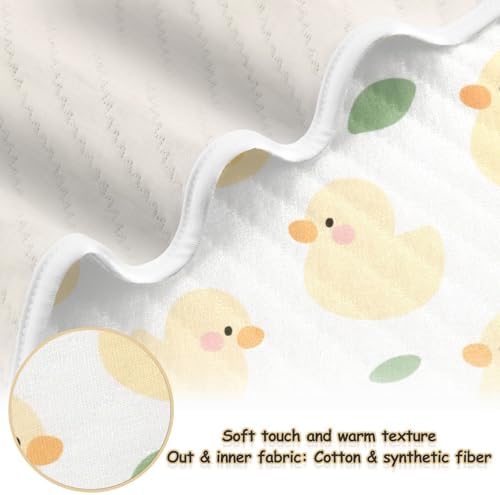 Customizable Cute Yellow Duck Baby Blanket with Name