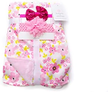 Cudlie Floral Blanket with 2 Headbands Set