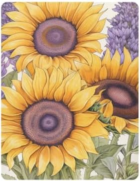 ALAZA Sunflower Lavender Crib Sheets for Girls and Boys