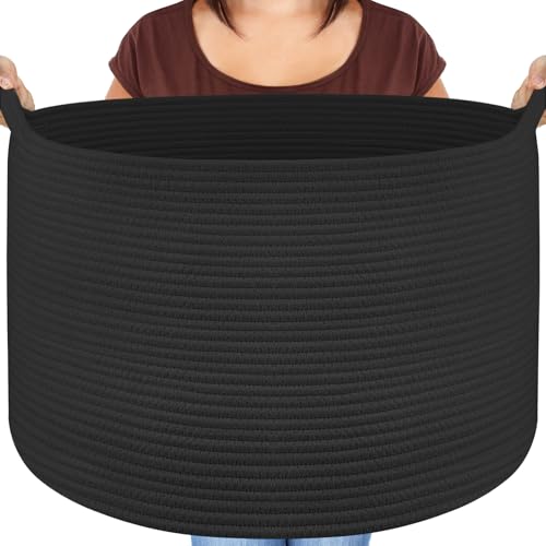 Maliton Woven Cotton Rope Basket 22x14 Black