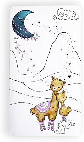 JumpOff Jo Fitted Crib Sheet - Llama and Mama