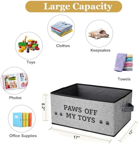 Lukeline Decorative Dog Toy Storage Basket