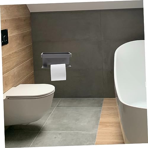 ORFOFE Wall-Mounted Toilet Tissue Holder with Shelf