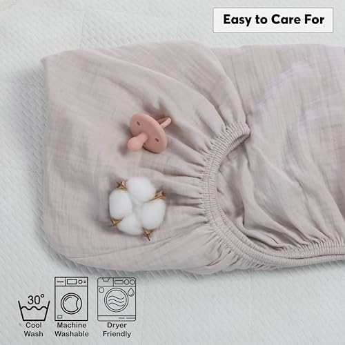 Cottonsis Muslin Crib Sheet 52x28 Organic Turkish Cotton