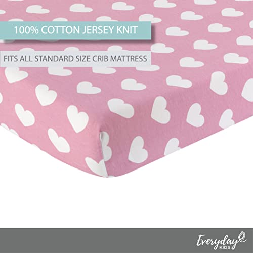 2 Pack Fitted Crib Sheets for Girls in Pink and Purple Designs