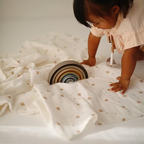 Mushie Muslin Swaddle Blanket - Sparrow