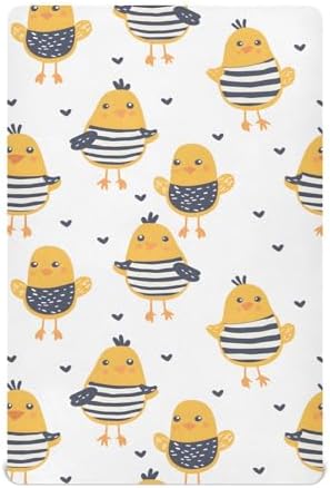 ALAZA Seamless Pattern Chicken Crib Sheets for Newborns