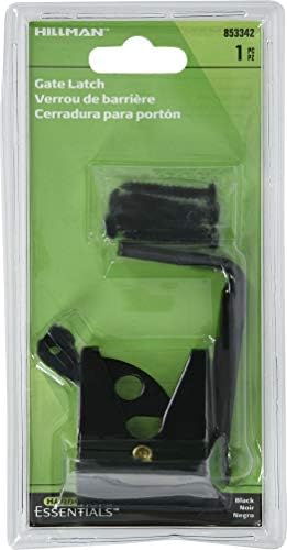 The Hillman Group 853342 Out Swinging Gate Latch - Black 1-Pack